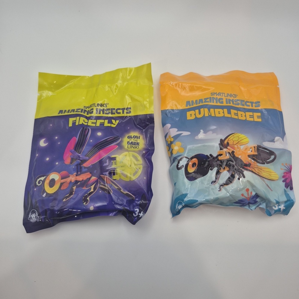 NEW Lot of 2 Wendy's Kids Meal Smartlinks Amazing Insects Firefly & Bumblebee